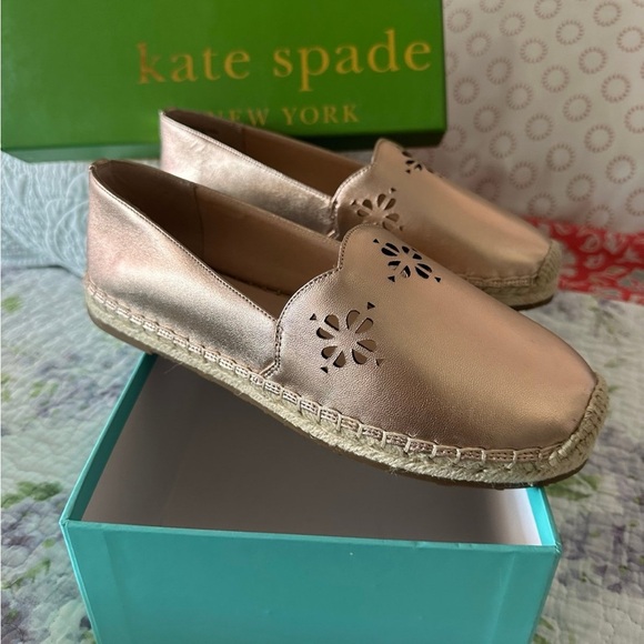 kate spade Shoes - Kate Spade Rose Gold Espadrilles
